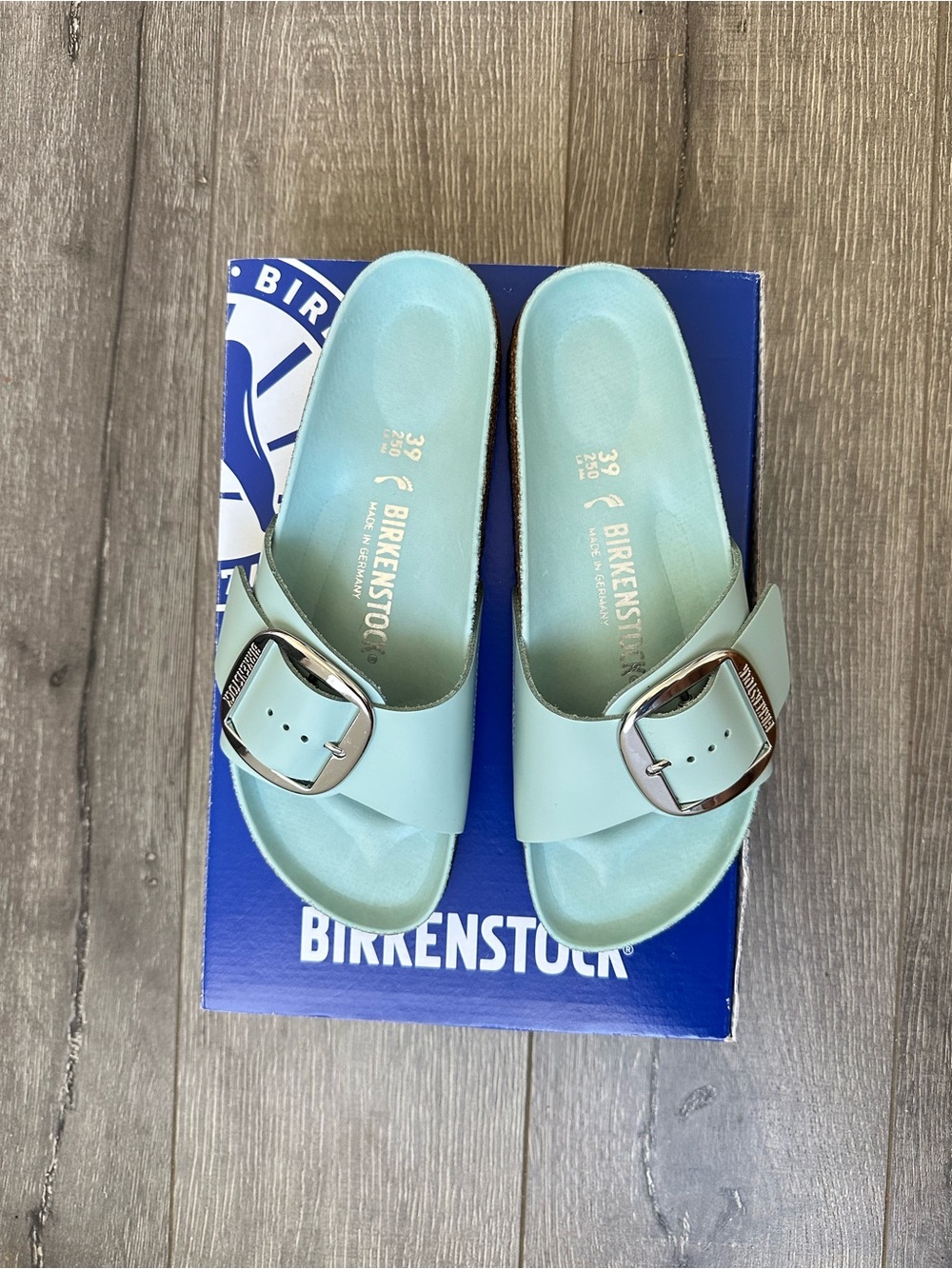 Birkenstock Madrid Slide Sandals in Mint Green size 8